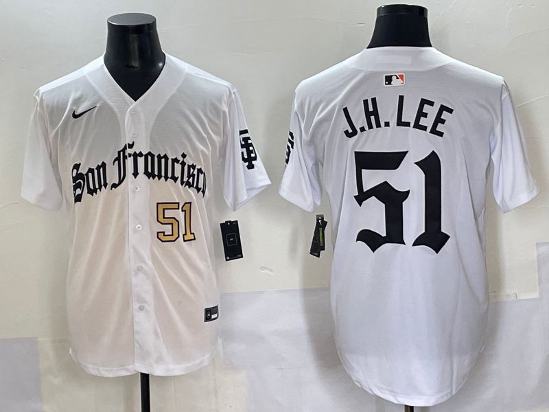 Men 2025 San Francisco Giants 51 J.H.Lee White Five generations Joint Name Nike MLB Jersey style 3
